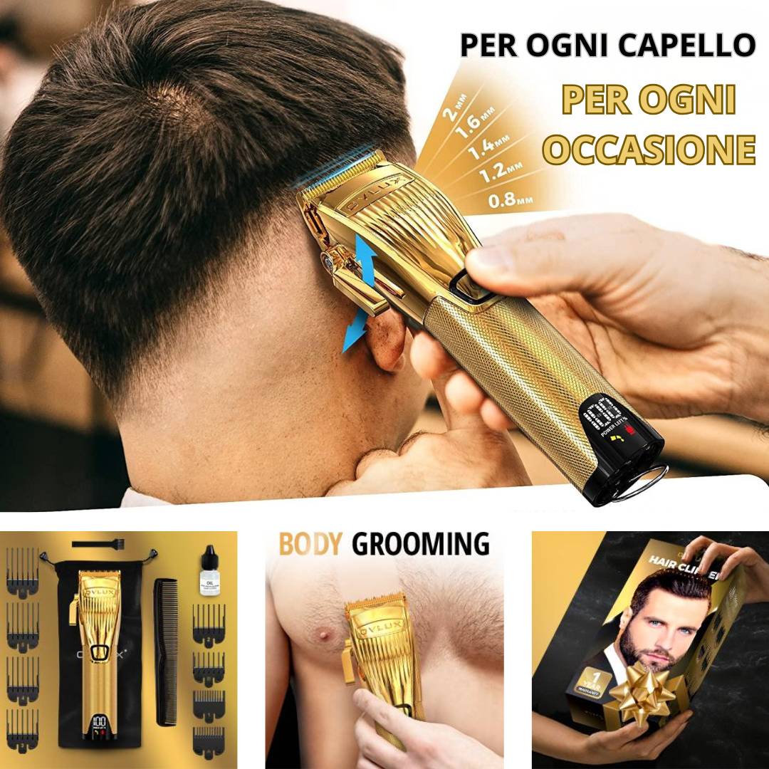 Rasoio elettrico confezionato come regalo di Natale su sfondo Black Friday