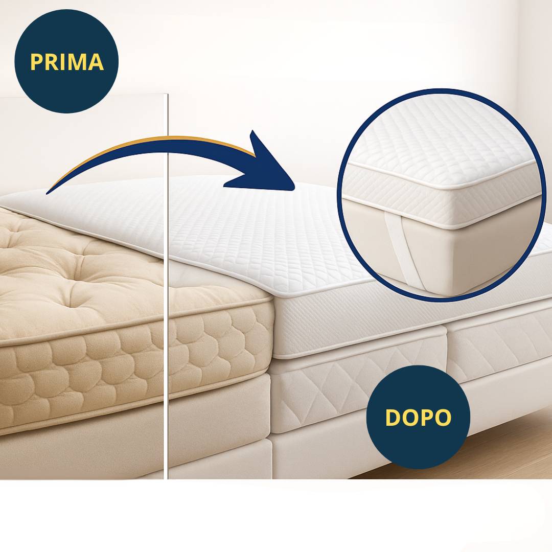 Topper arrotolabile che rinnova materassi duri o vecchi