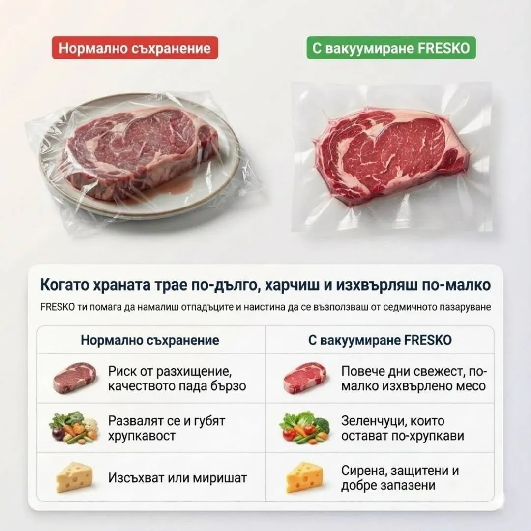Жена отваря хладилника и намира развалени продукти за изхвърляне