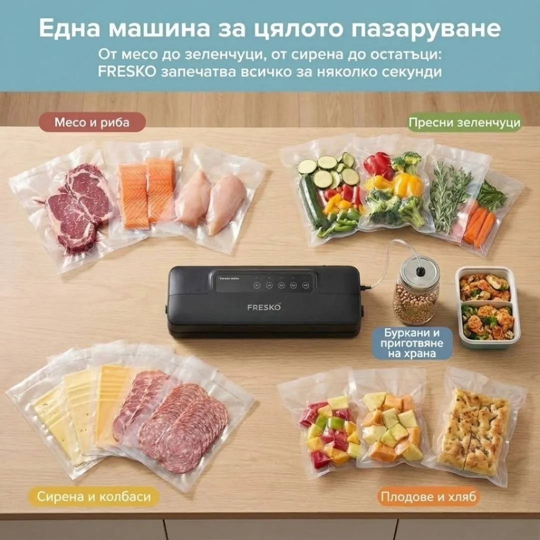 Комплект FRESKO с машина, пликове и вакуумен маркуч, готов за употреба