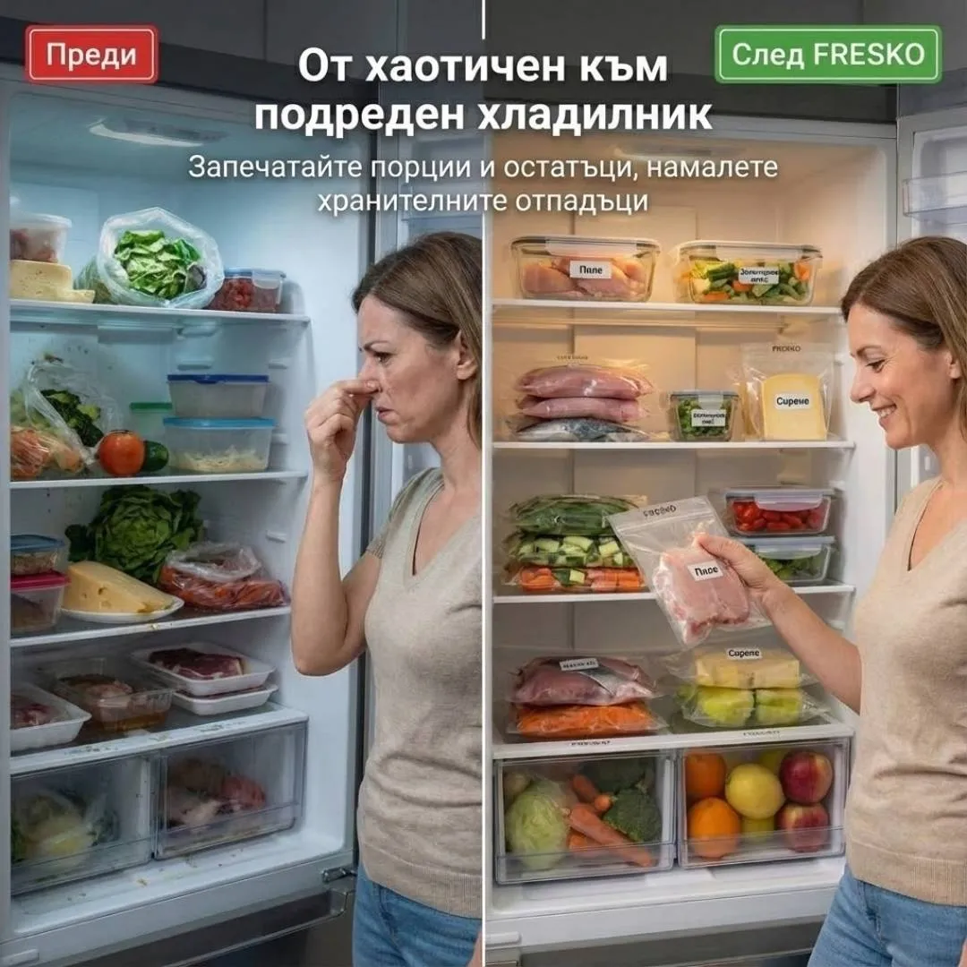 Детайл: FRESKO изсмуква въздуха от вакуумен плик