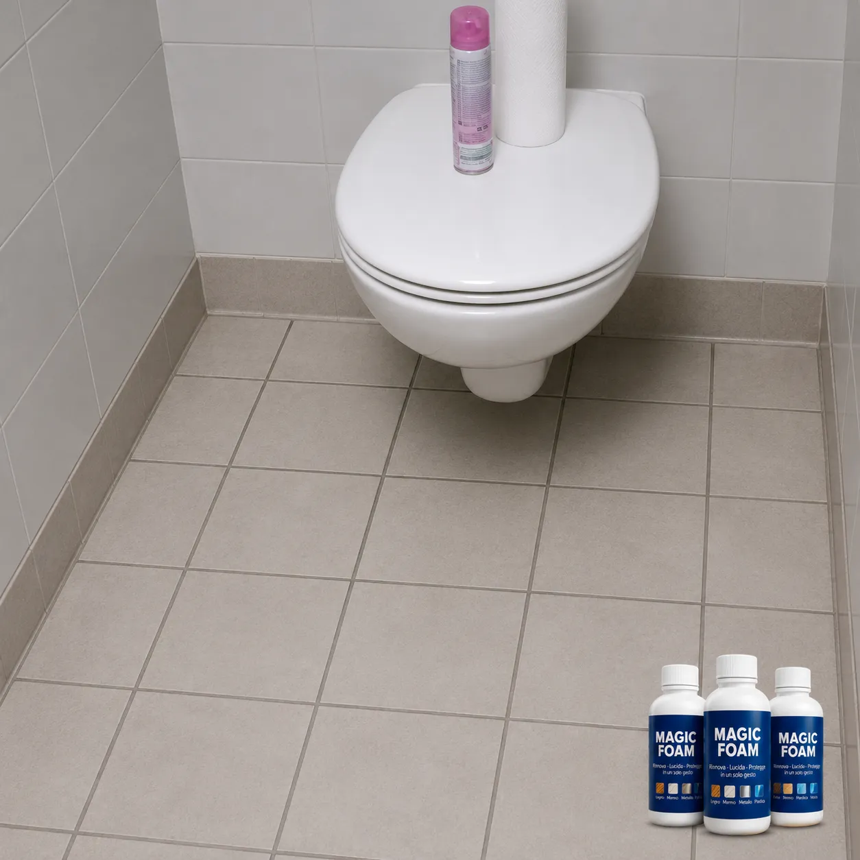 Azulejos y sanitarios después del uso
