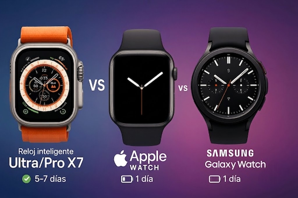 Comparación Smartwatch Ultra/Pro X7 vs Apple Watch vs Samsung Galaxy Watch