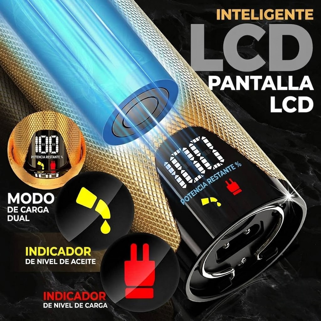 Detalle de la empuñadura ergonómica de la afeitadora eléctrica inalámbrica